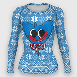 Рашгард женский Huggy Wuggy christmas sweater, цвет: 3D-принт