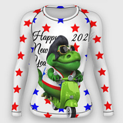 Женский рашгард Крутой дракон на скутере 2024