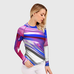 Рашгард женский Вязкая абстракция в фиолетовых оттенках, цвет: 3D-принт — фото 2