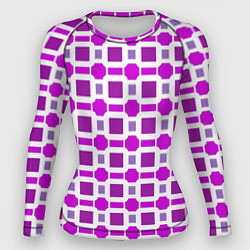Женский рашгард Фиолетовые кирпичики и белые полосы