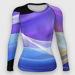 Рашгард женский Фиолетовая и голубая абстракция, цвет: 3D-принт
