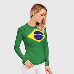 Рашгард женский Бразилия флаг, цвет: 3D-принт — фото 2