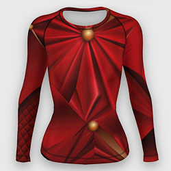 Рашгард женский Красный материал со складками, цвет: 3D-принт