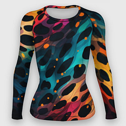 Рашгард женский Разноцветный леопардовый паттерн, цвет: 3D-принт