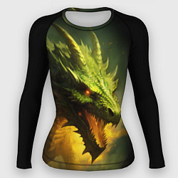 Рашгард женский Злой зеленый дракон 2024, цвет: 3D-принт