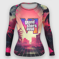 Рашгард женский GTA 6 retro abstract logo, цвет: 3D-принт