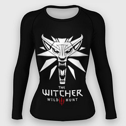Рашгард женский The Witcher белое лого гейм, цвет: 3D-принт