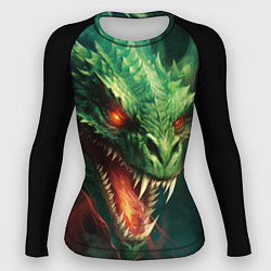Рашгард женский Древний злой зеленый дракон, цвет: 3D-принт