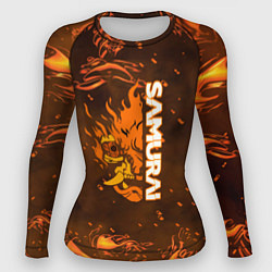 Рашгард женский Samurai огненное лого, цвет: 3D-принт