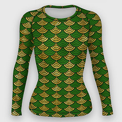 Женский рашгард Зелёно-золотая чешуя