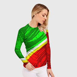 Рашгард женский Расцветка Зеленоградского флага, цвет: 3D-принт — фото 2