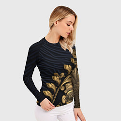 Рашгард женский Золотая объемная лепнина, цвет: 3D-принт — фото 2