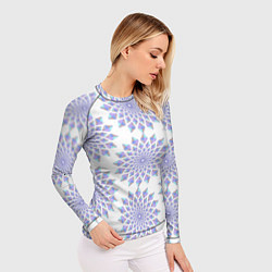 Рашгард женский Криптовалюта Эфириум паттерн по кругу на белом, цвет: 3D-принт — фото 2