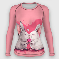 Рашгард женский Милые влюбленные кролики, цвет: 3D-принт