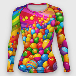 Рашгард женский Радужные пузырьки и радуга, цвет: 3D-принт