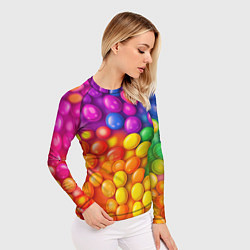 Рашгард женский Разноцветные шарики, цвет: 3D-принт — фото 2