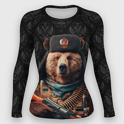 Рашгард женский Русский медведь в ушанке, цвет: 3D-принт