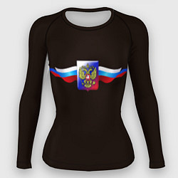 Рашгард женский Герб России с ленточками, цвет: 3D-принт
