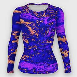 Рашгард женский Абстракция золото и фиолетовый, цвет: 3D-принт