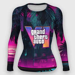 Рашгард женский GTA 6 logo night Vice city, цвет: 3D-принт