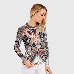 Рашгард женский Разноцветный мраморный узор, цвет: 3D-принт — фото 2