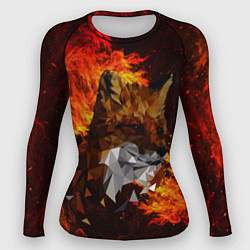 Рашгард женский Fire fox flame, цвет: 3D-принт