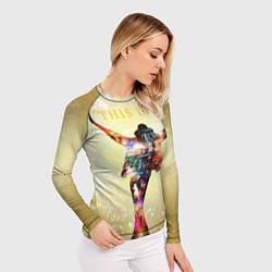Рашгард женский Michael Jackson THIS IS IT - с салютами на золотом, цвет: 3D-принт — фото 2