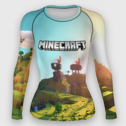 Рашгард женский Minecraft logo солнечная карта, цвет: 3D-принт