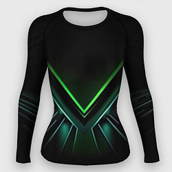 Рашгард женский Green and black abstract style, цвет: 3D-принт