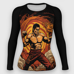 Рашгард женский Муай тай боец в стойке, цвет: 3D-принт