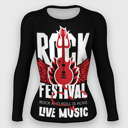 Рашгард женский Rock festival - live music, цвет: 3D-принт