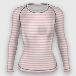 Рашгард женский Бледный серо-розовый в полоску, цвет: 3D-принт