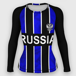 Женский рашгард Россия- черно-синяя униформа