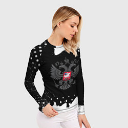 Рашгард женский Россия краски герб, цвет: 3D-принт — фото 2