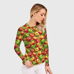 Рашгард женский Ароматные сочные яблоки, цвет: 3D-принт — фото 2