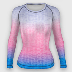 Рашгард женский Tie-dye color gradient: pink-blue, цвет: 3D-принт