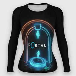 Рашгард женский Portal neon style logo, цвет: 3D-принт