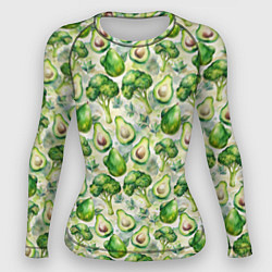 Рашгард женский Авокадо и брокколи, цвет: 3D-принт