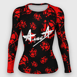 Рашгард женский Алиса рок паттерн анархия, цвет: 3D-принт