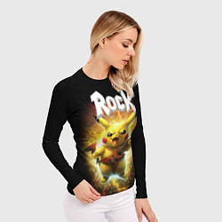 Рашгард женский Пикачу рокер с электрогитарой, цвет: 3D-принт — фото 2