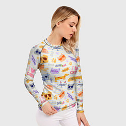 Рашгард женский Я люблю кошек и собак паттерн, цвет: 3D-принт — фото 2