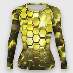 Рашгард женский Золотые соты, цвет: 3D-принт