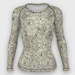 Рашгард женский Смайл и человечки, цвет: 3D-принт