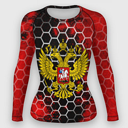 Рашгард женский Герб РФ краски броня, цвет: 3D-принт