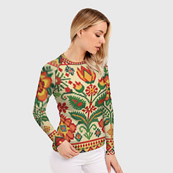 Рашгард женский Славянский узор и орнамент, цвет: 3D-принт — фото 2
