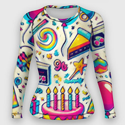Рашгард женский Праздник 90х игры сладости и ностальгия, цвет: 3D-принт