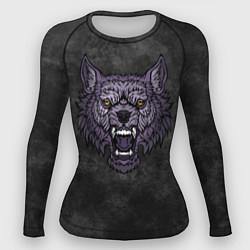Рашгард женский Яростный волк на темном фоне, цвет: 3D-принт