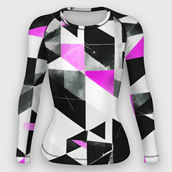 Рашгард женский Black and pink abstraction on a white background, цвет: 3D-принт