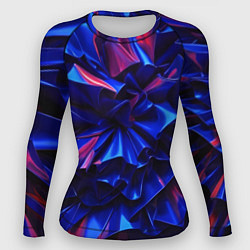 Рашгард женский Синие абстрактные изгибы, цвет: 3D-принт