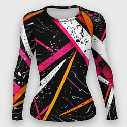 Рашгард женский Разноцветные праздничные линии, цвет: 3D-принт